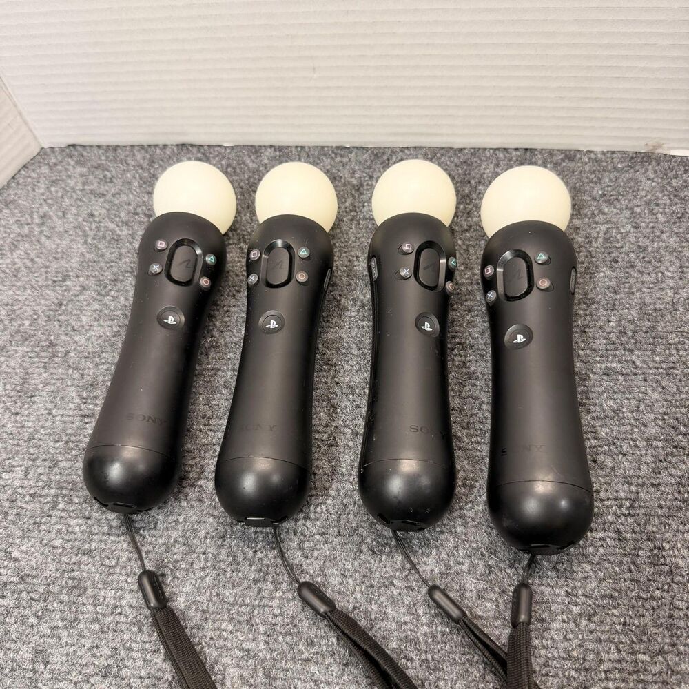 Sony PlayStation 4 PS4 Motion Controllers Black CECH-ZCM2U Lot Of 4 Tested